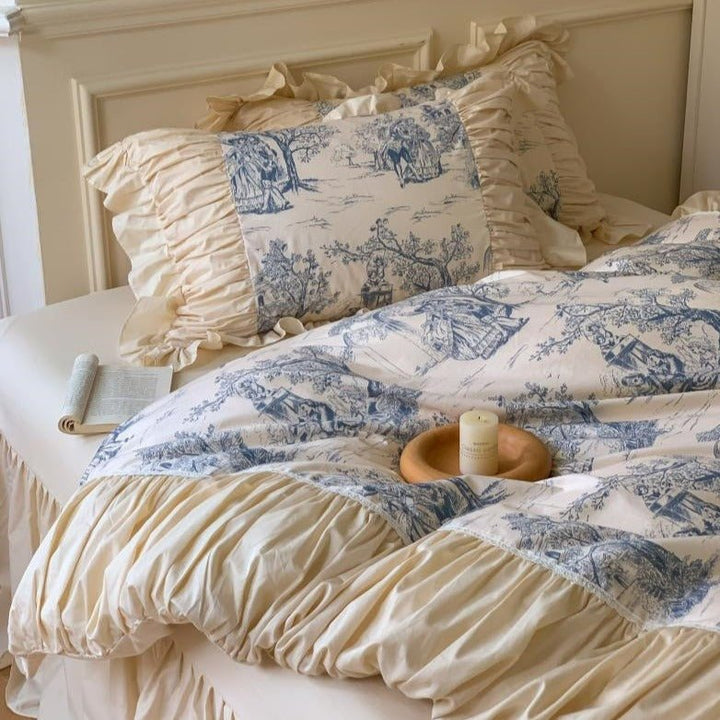Courtly Blue Quilt Cover Set -Bedding- Delicors