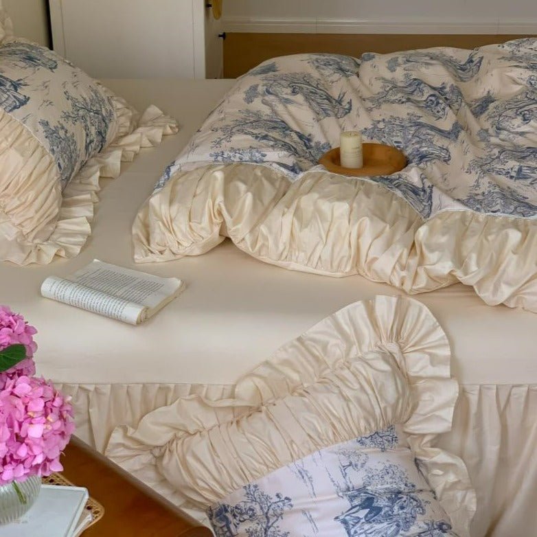 Courtly Blue Quilt Cover Set -Bedding- Delicors