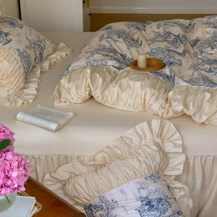 Courtly Blue Quilt Cover Set -Bedding- Delicors