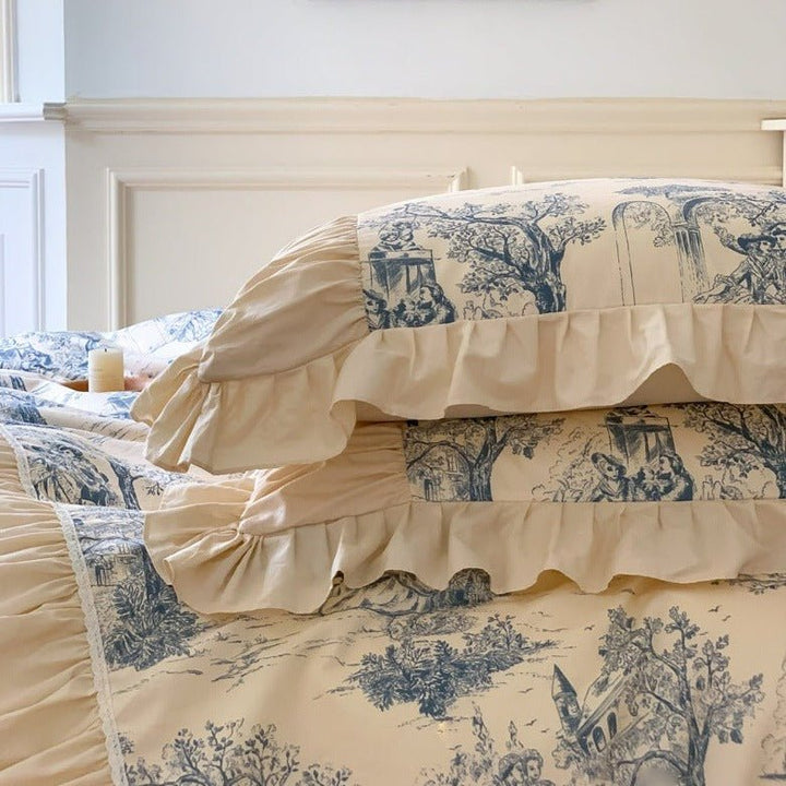 Courtly Blue Quilt Cover Set -Bedding- Delicors