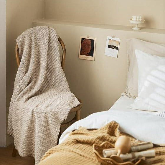 Cream Waffle Throw -- Delicors
