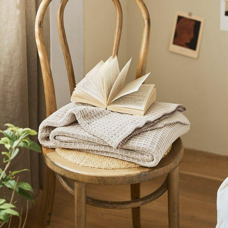 Cream Waffle Throw -- Delicors