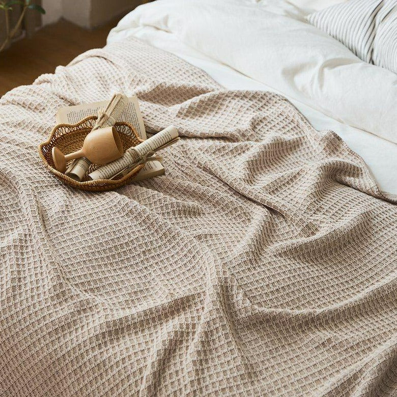 Cream Waffle Throw -- Delicors