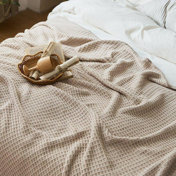 Cream Waffle Throw -- Delicors