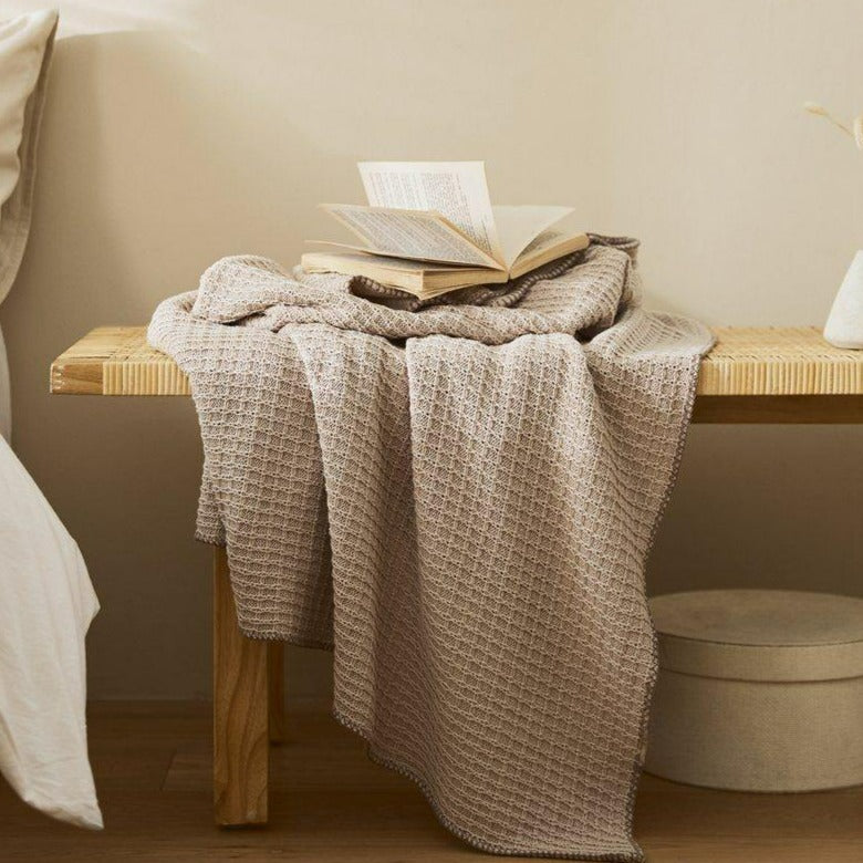 Cream Waffle Throw -- Delicors