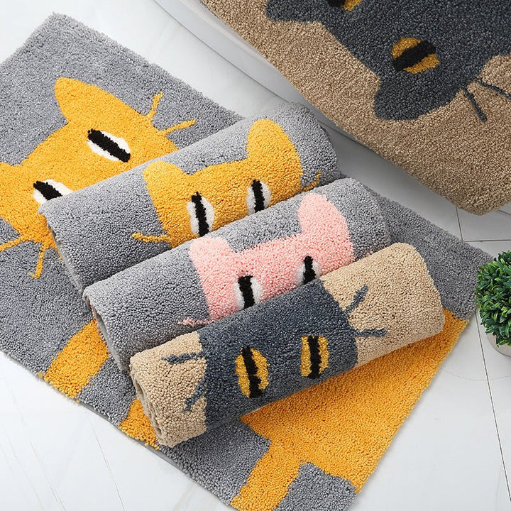 Curious Cat Bath Mat -Bath Mats & Rugs- Delicors