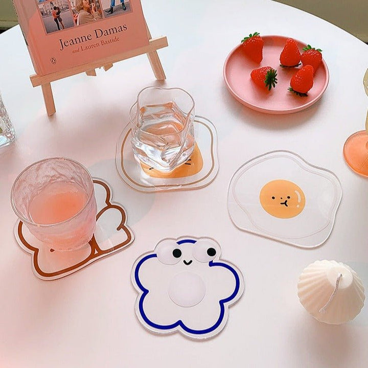 Cute Transparent Acrylic Coasters Collection -- Delicors