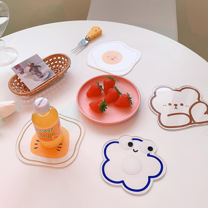 Cute Transparent Acrylic Coasters Collection -- Delicors