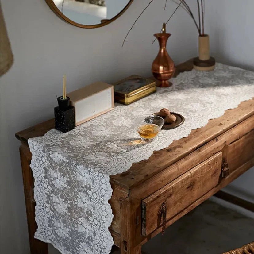 Decadent Flower Lace Table Runner -- Delicors