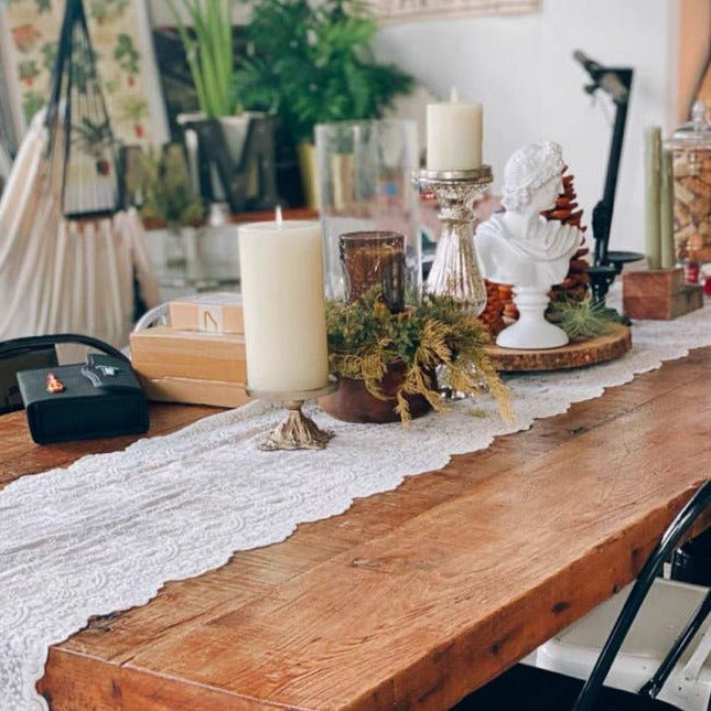 Decadent Flower Lace Table Runner -- Delicors