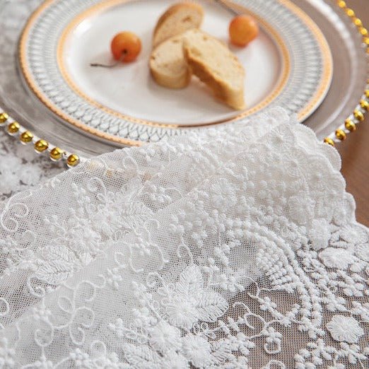 Decadent Flower Lace Table Runner -- Delicors