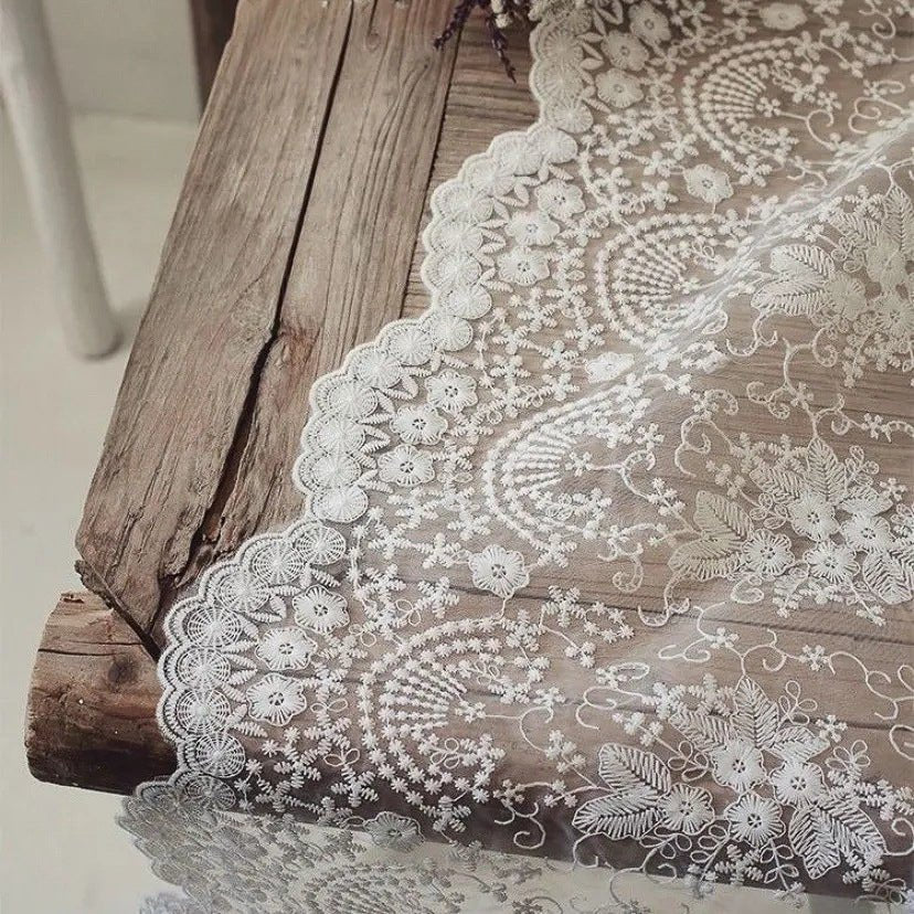 Decadent Flower Lace Table Runner -- Delicors