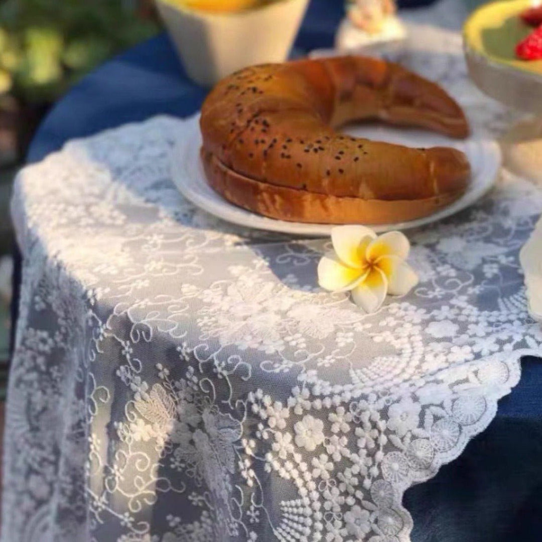 Decadent Flower Lace Table Runner -- Delicors