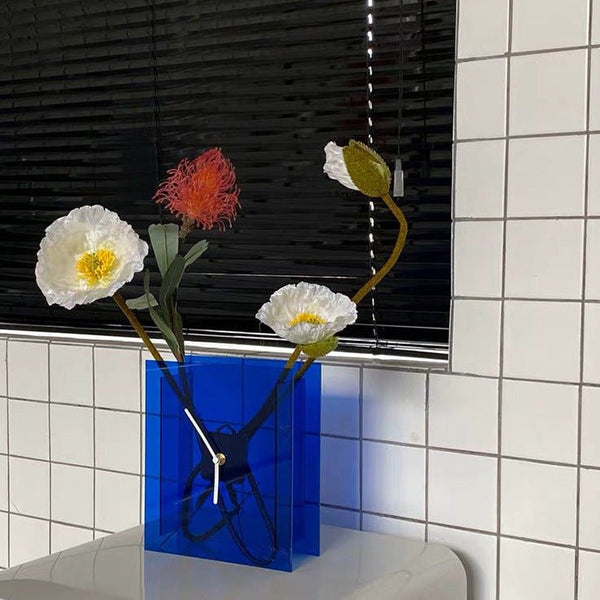 Deep Blue Clock Vase -Vase- Delicors