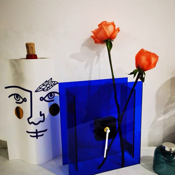 Deep Blue Clock Vase -Vase- Delicors