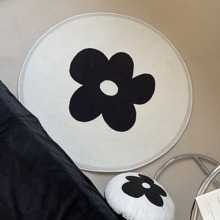 Ebony Flower Rug -Bath Mats & Rugs- Delicors