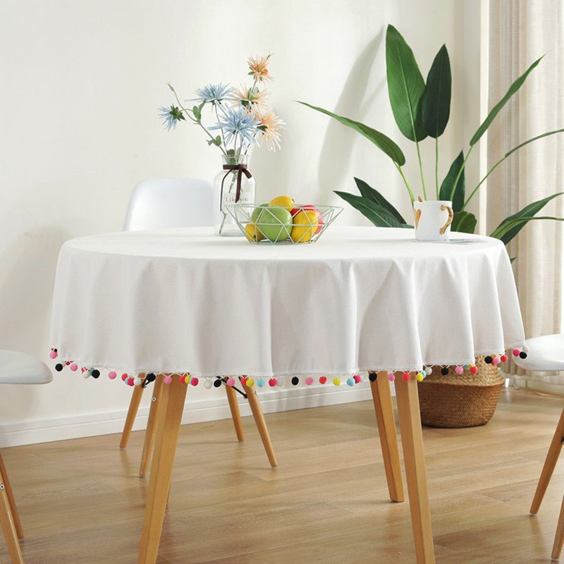 Fiesta White Tablecloth -Table Cloth- Delicors