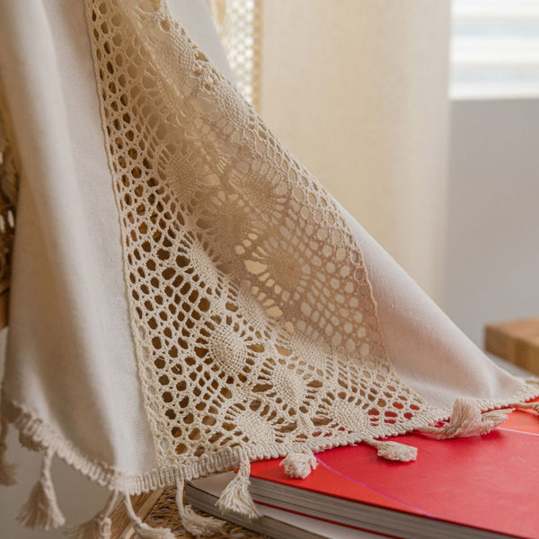Fiore Di Latte Beige Curtain -- Delicors