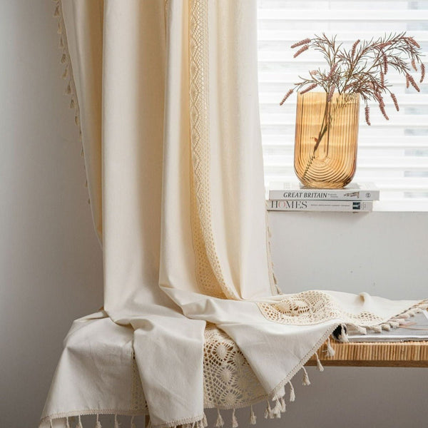 Fiore Di Latte Beige Curtain -- Delicors