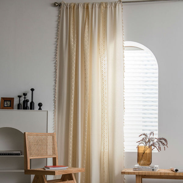 Fiore Di Latte Beige Curtain -- Delicors