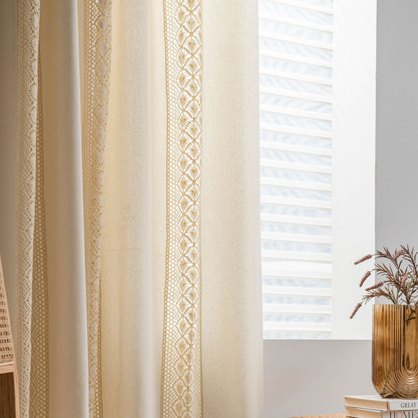 Fiore Di Latte Beige Curtain -- Delicors