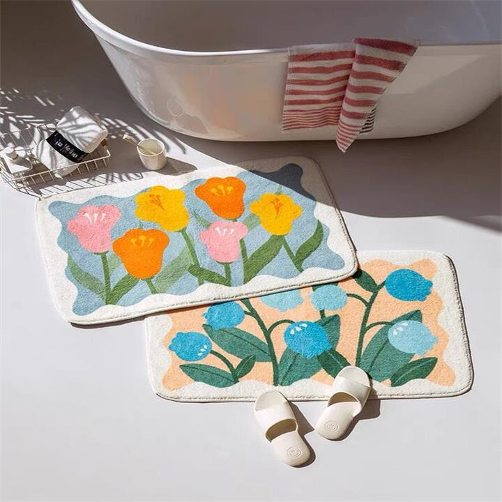 Floral Bath Mat Collection -Bath Mats & Rugs- Delicors