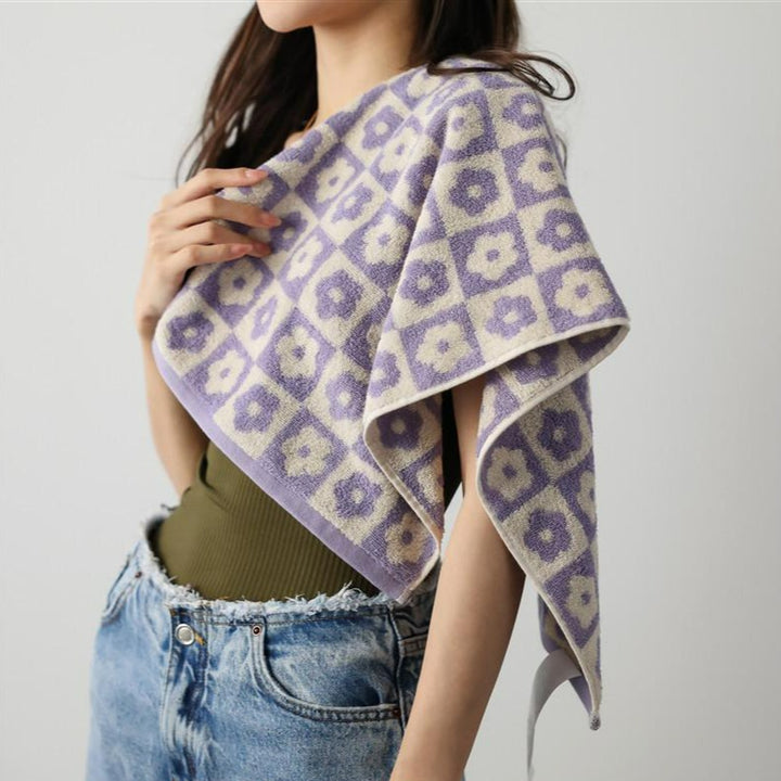 Floral Checkered Towel Collection -Towel- Delicors