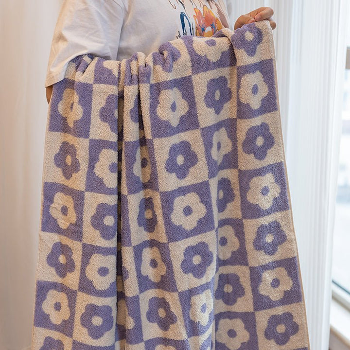 Floral Checkered Towel Collection -Towel- Delicors