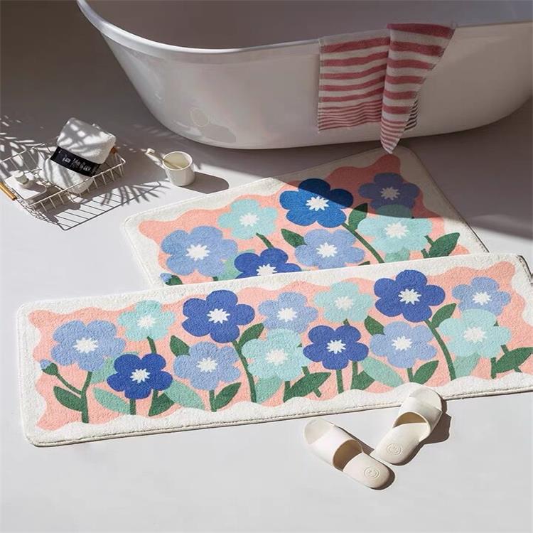 Floral Floor Mat Collection -Bath Mats & Rugs- Delicors