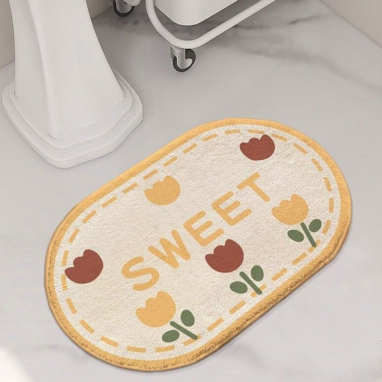 Floral Phrases Mat -Bath Mats & Rugs- Delicors