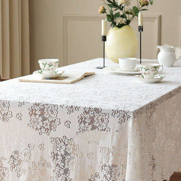 Flower Bouquet Lace Table Cloth -Table Cloth- Delicors