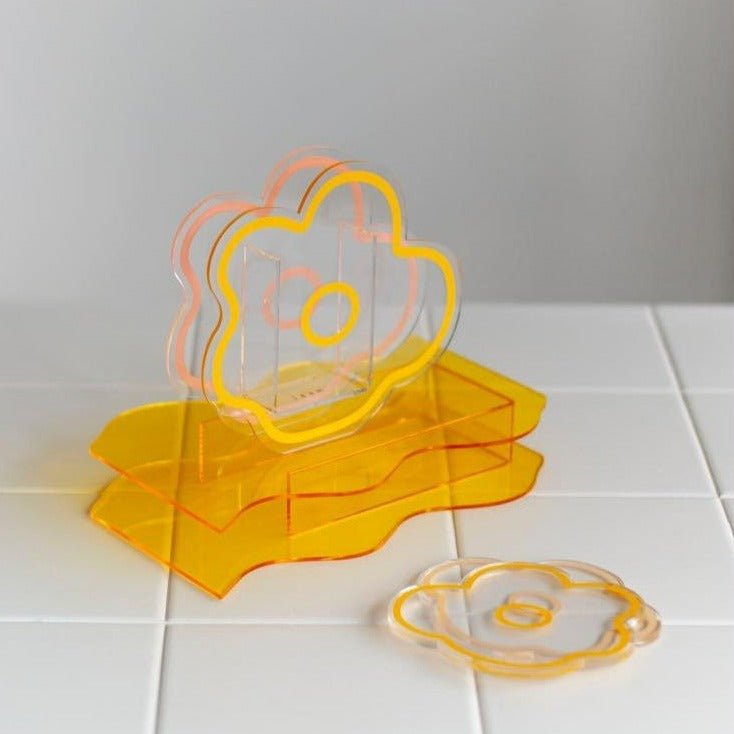 Flower Petal Transparent Acrylic Coasters Collection -- Delicors