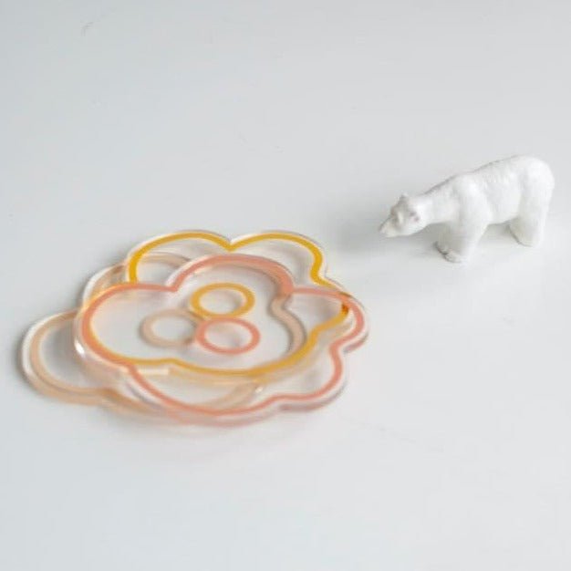 Flower Petal Transparent Acrylic Coasters Collection -- Delicors