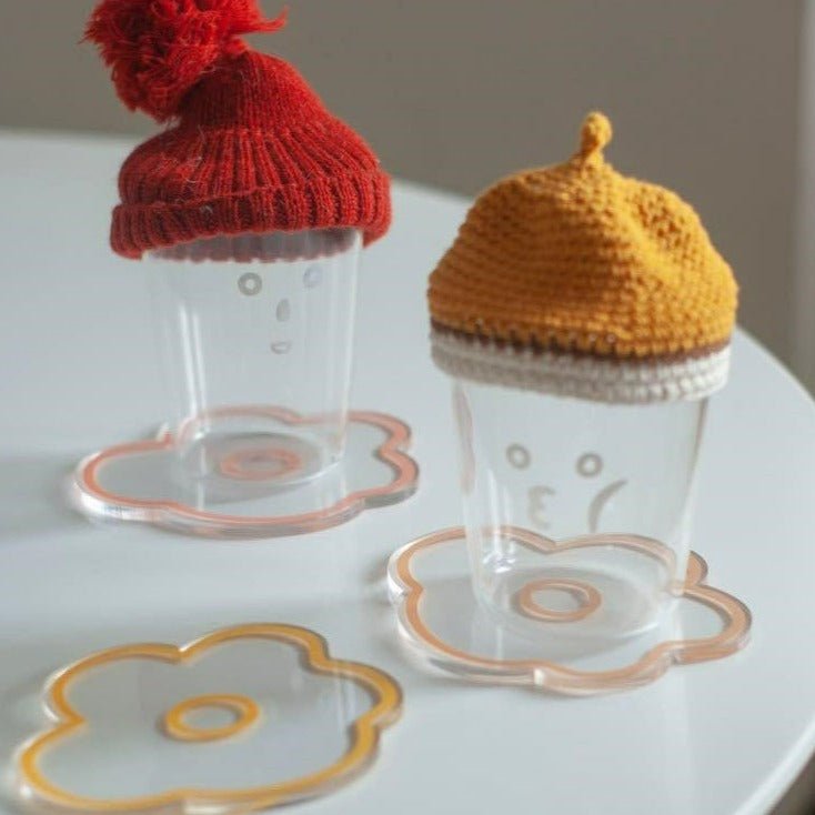 Flower Petal Transparent Acrylic Coasters Collection -- Delicors