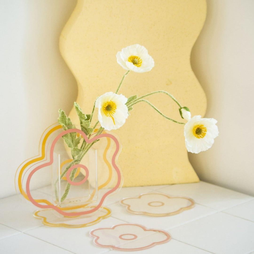 Flower Petal Transparent Acrylic Vase -- Delicors