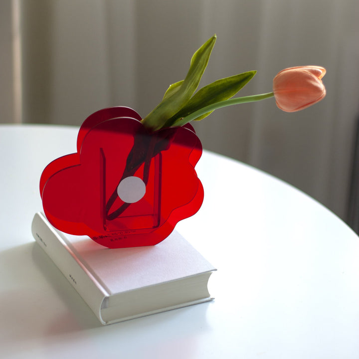 Flower Petal Transparent Acrylic Vase -- Delicors