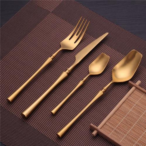 Gold Roman Pillar Cutlery Set -- Delicors