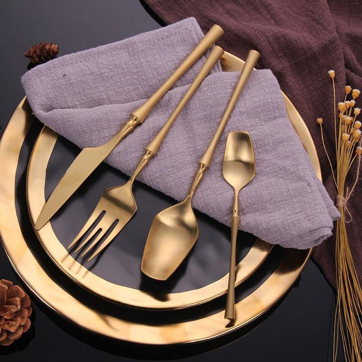Gold Roman Pillar Cutlery Set -- Delicors