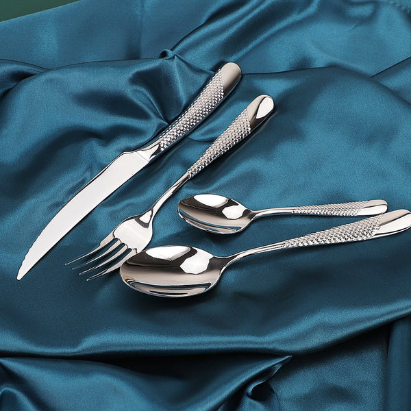 Honeycomb Grooved Stainless Steel Cutlery Set -Cutlery- Delicors