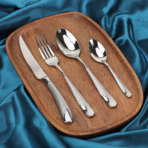 Honeycomb Grooved Stainless Steel Cutlery Set -Cutlery- Delicors