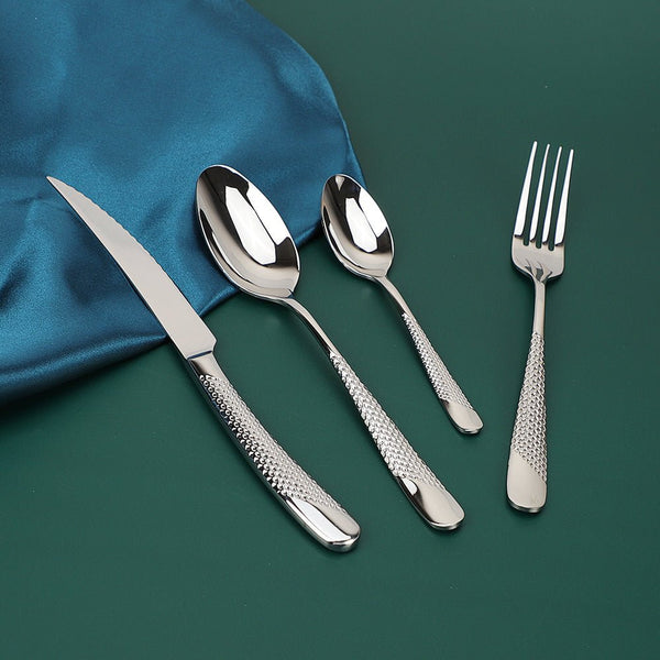 Honeycomb Grooved Stainless Steel Cutlery Set -Cutlery- Delicors
