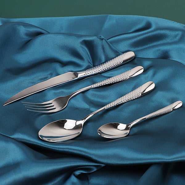 Honeycomb Grooved Stainless Steel Cutlery Set -Cutlery- Delicors