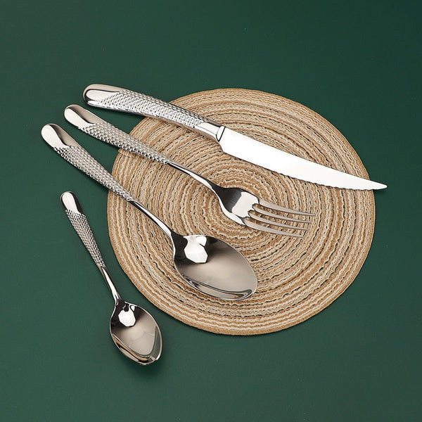Honeycomb Grooved Stainless Steel Cutlery Set -Cutlery- Delicors
