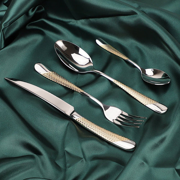 Honeycomb Grooved Stainless Steel Cutlery Set -Cutlery- Delicors