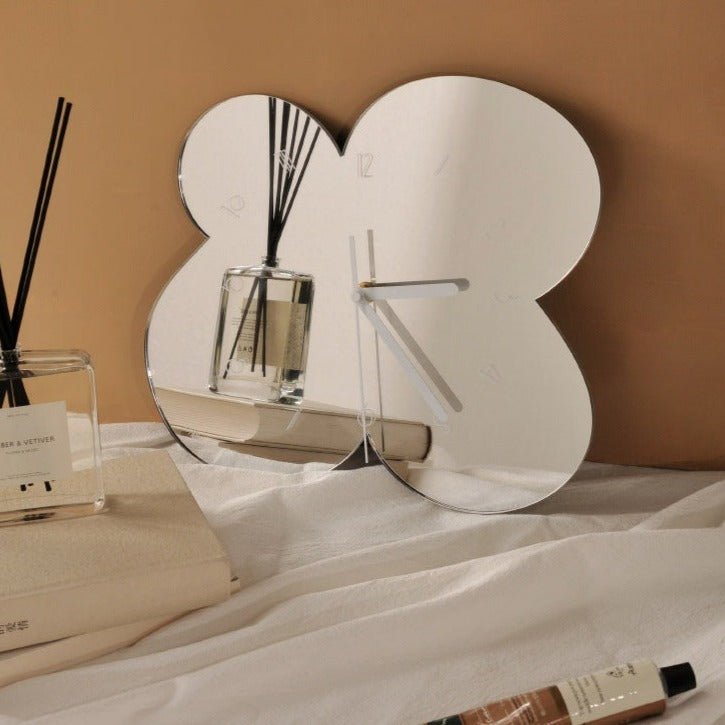 Irregular Flower Acrylic Mirror Clock Collection -- Delicors