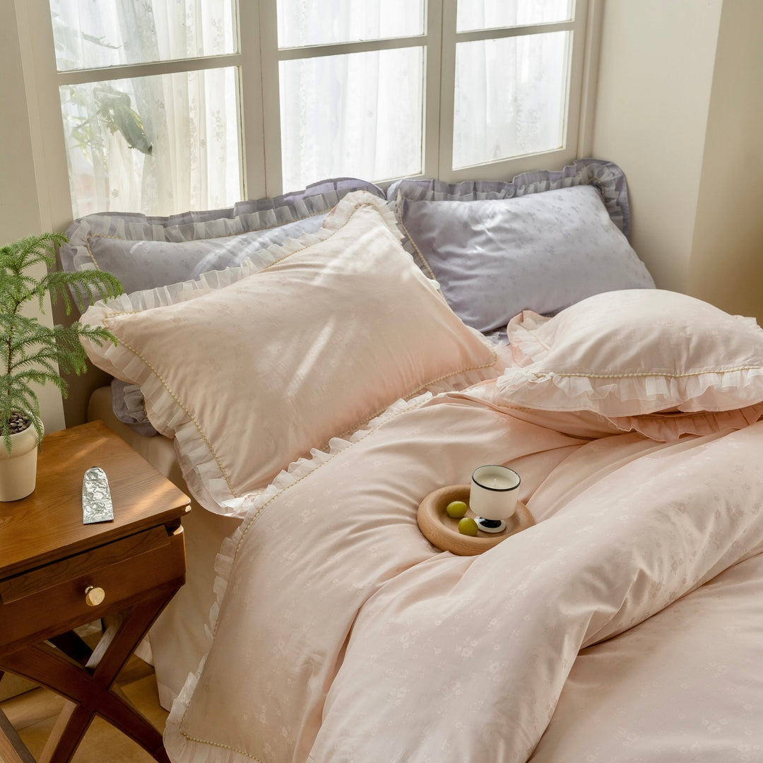 Jacquard Rose Lace Bedding -Bedding- Delicors