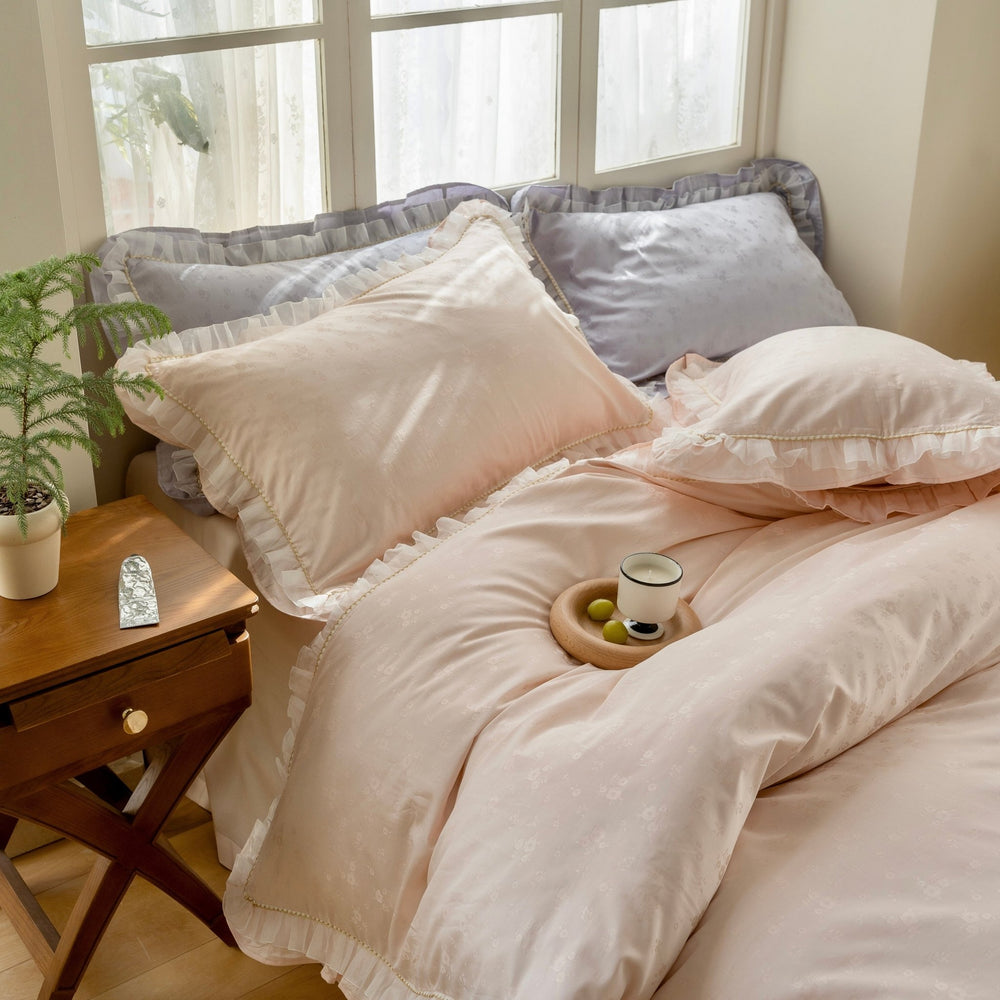 Jacquard Rose Lace Bedding -Bedding- Delicors