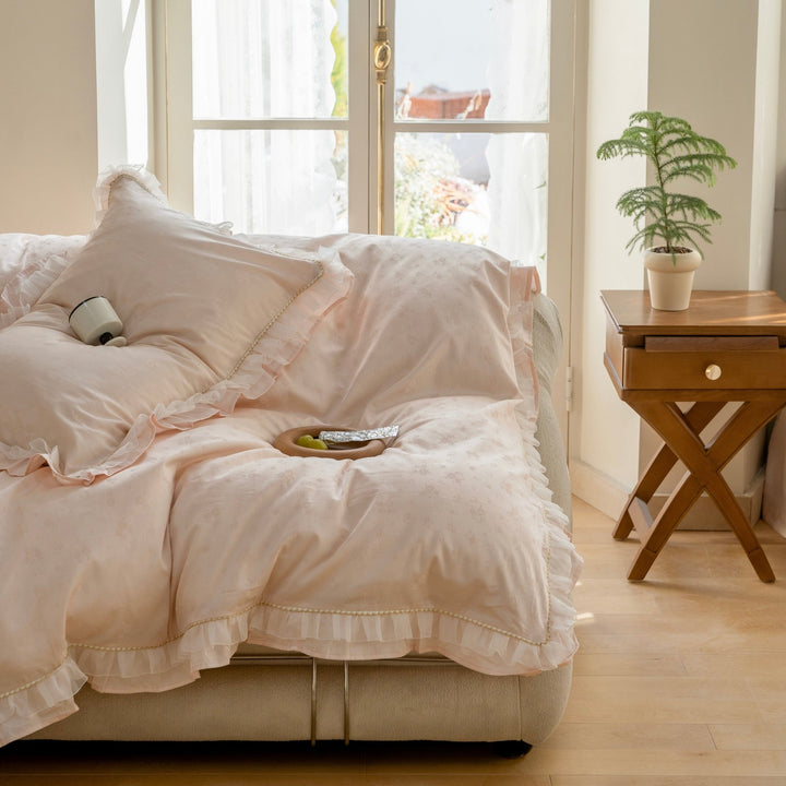 Jacquard Rose Lace Bedding -Bedding- Delicors