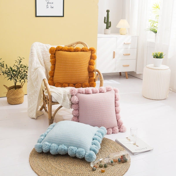 Joyful Pom Pom Cushion -Cushion- Delicors