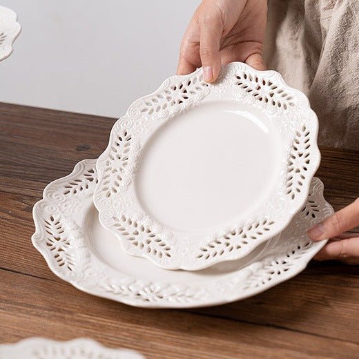 Lace Leaf Plate & Cake Stand Collection -Dinnerware- Delicors